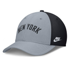 Gray/Navy New York Yankees Nike Rise Swoosh Performance Flex Hat