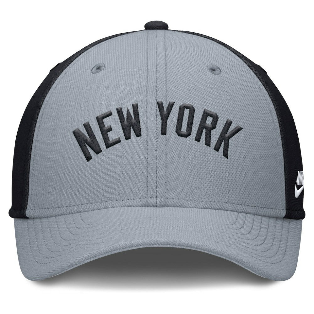 Gray/Navy New York Yankees Nike Rise Swoosh Performance Flex Hat