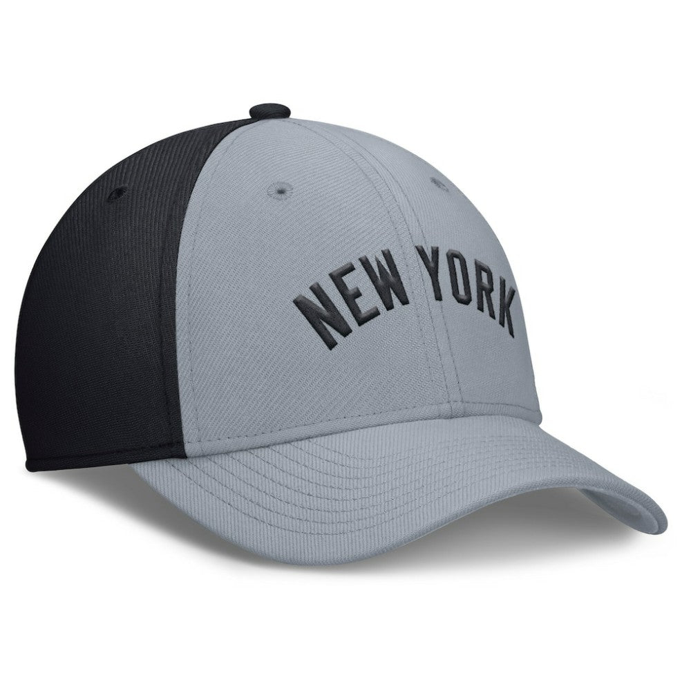Gray/Navy New York Yankees Nike Rise Swoosh Performance Flex Hat
