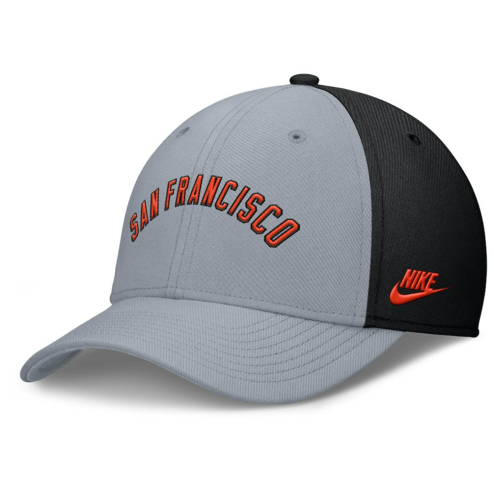 Gray/Black San Francisco Giants Nike Rise Swoosh Performance Flex Hat
