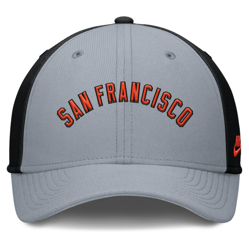 Gray/Black San Francisco Giants Nike Rise Swoosh Performance Flex Hat