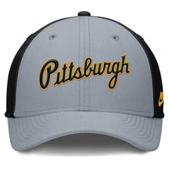 Gray/Black Pittsburgh Pirates Nike Rise Swoosh Performance Flex Hat