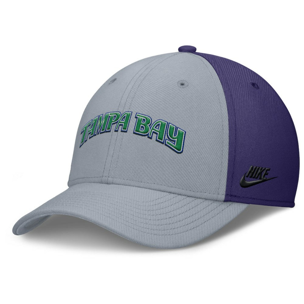 Gray/Purple Tampa Bay Rays Nike Rise Swoosh Performance Flex Hat