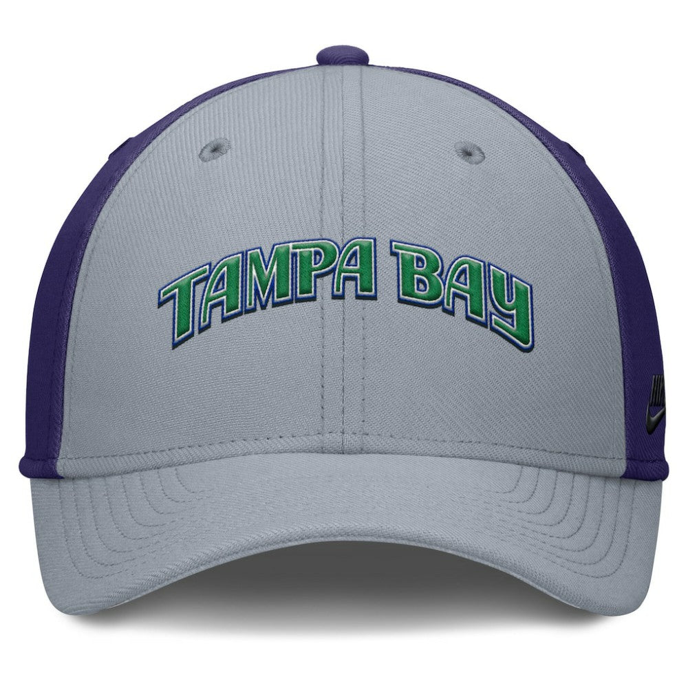 Gray/Purple Tampa Bay Rays Nike Rise Swoosh Performance Flex Hat