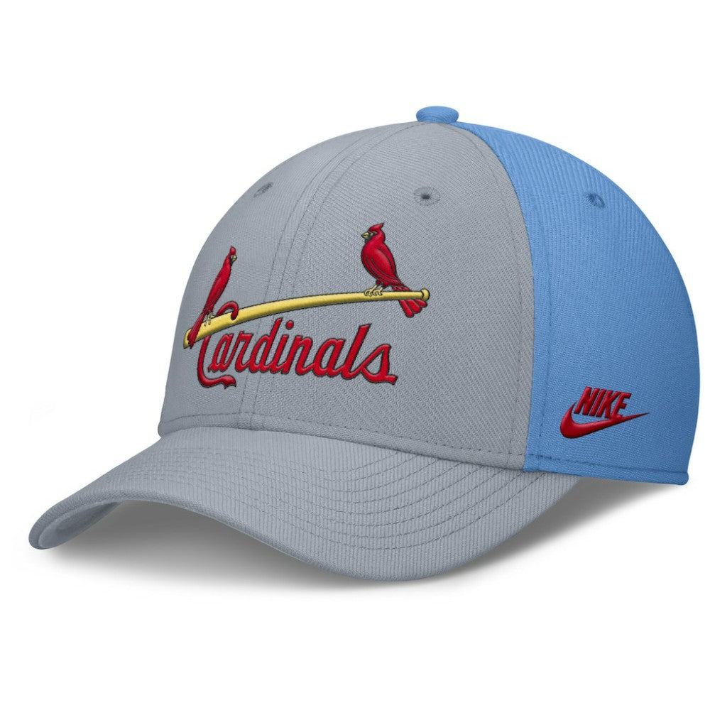 Gray/Light Blue St. Louis Cardinals Nike Rise Swoosh Performance Flex Hat