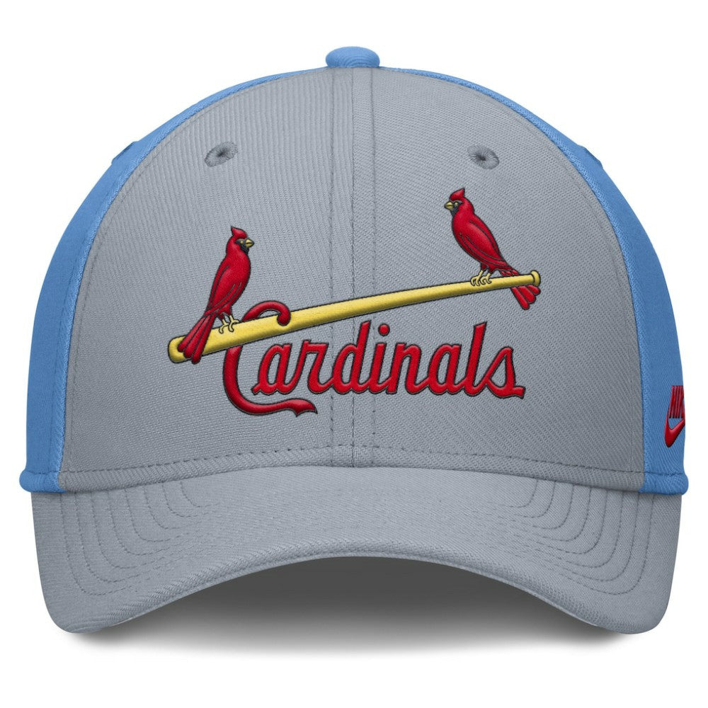 Gray/Light Blue St. Louis Cardinals Nike Rise Swoosh Performance Flex Hat