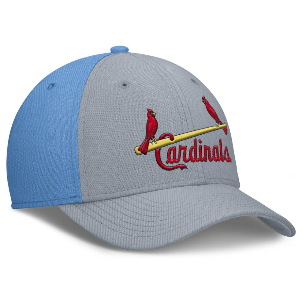 Gray/Light Blue St. Louis Cardinals Nike Rise Swoosh Performance Flex Hat