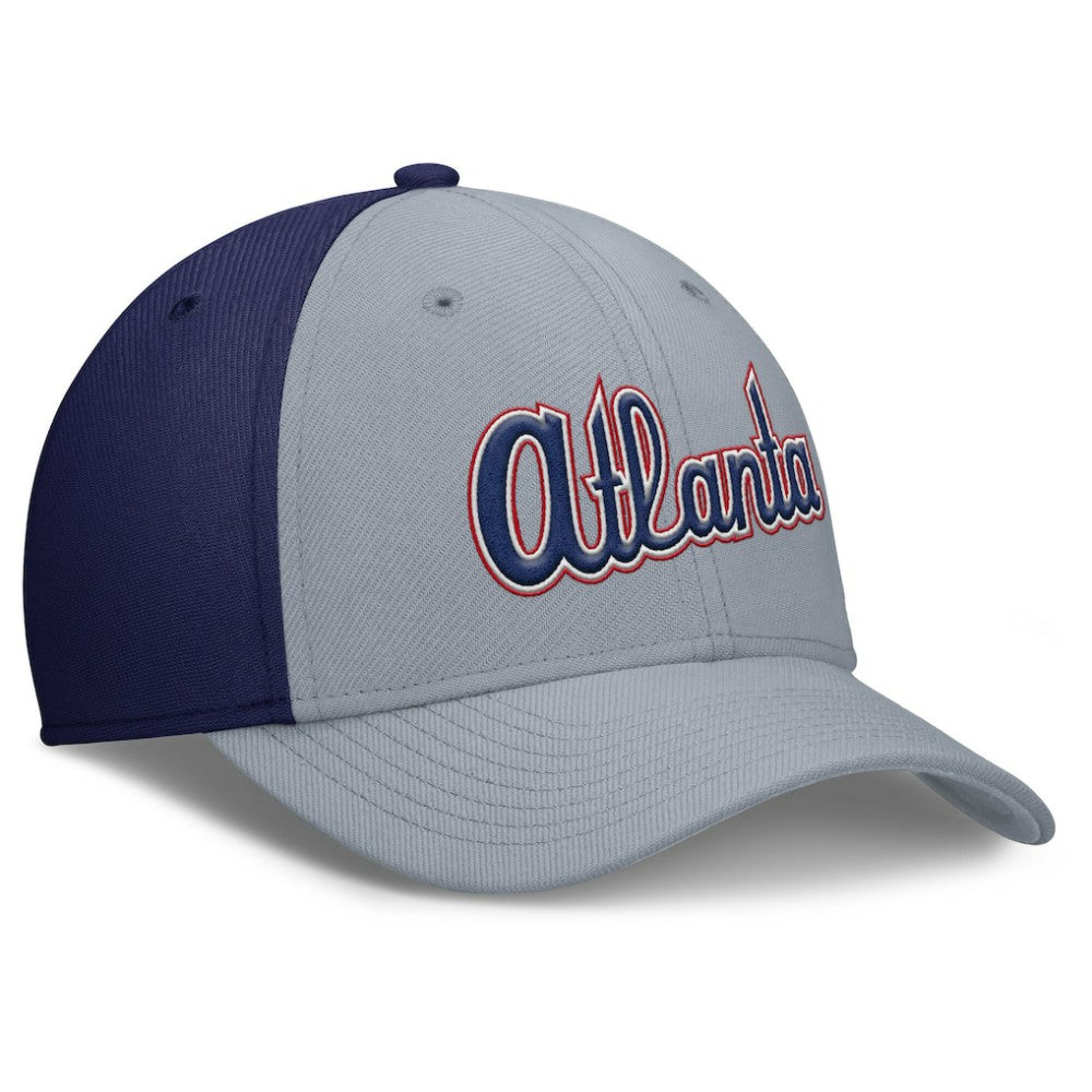 Gray/Navy Atlanta Braves Nike Rise Swoosh Performance Flex Hat