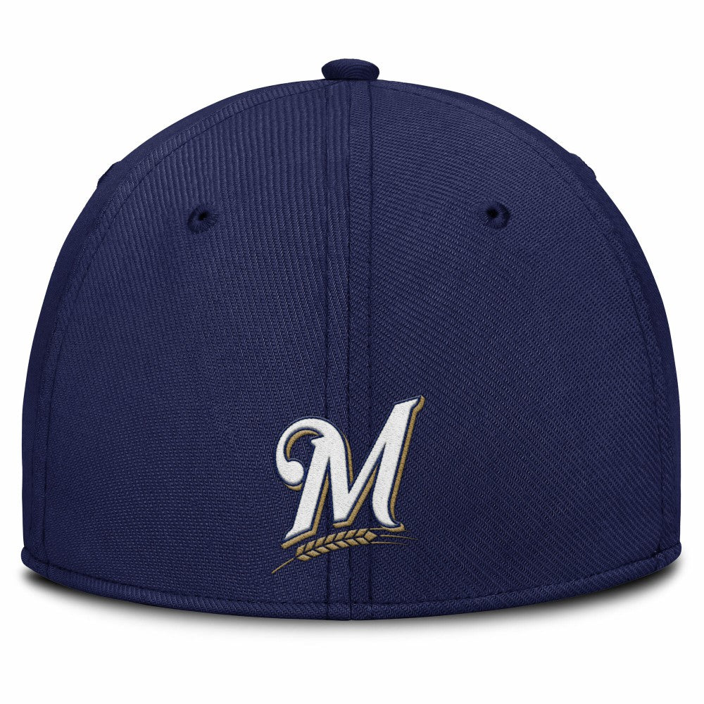 Gray/Navy Milwaukee Brewers Nike Rise Swoosh Performance Flex Hat