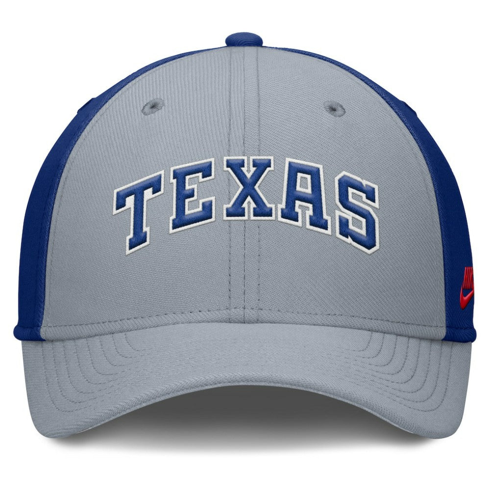 Gray/Royal Texas Rangers Nike Rise Swoosh Performance Flex Hat