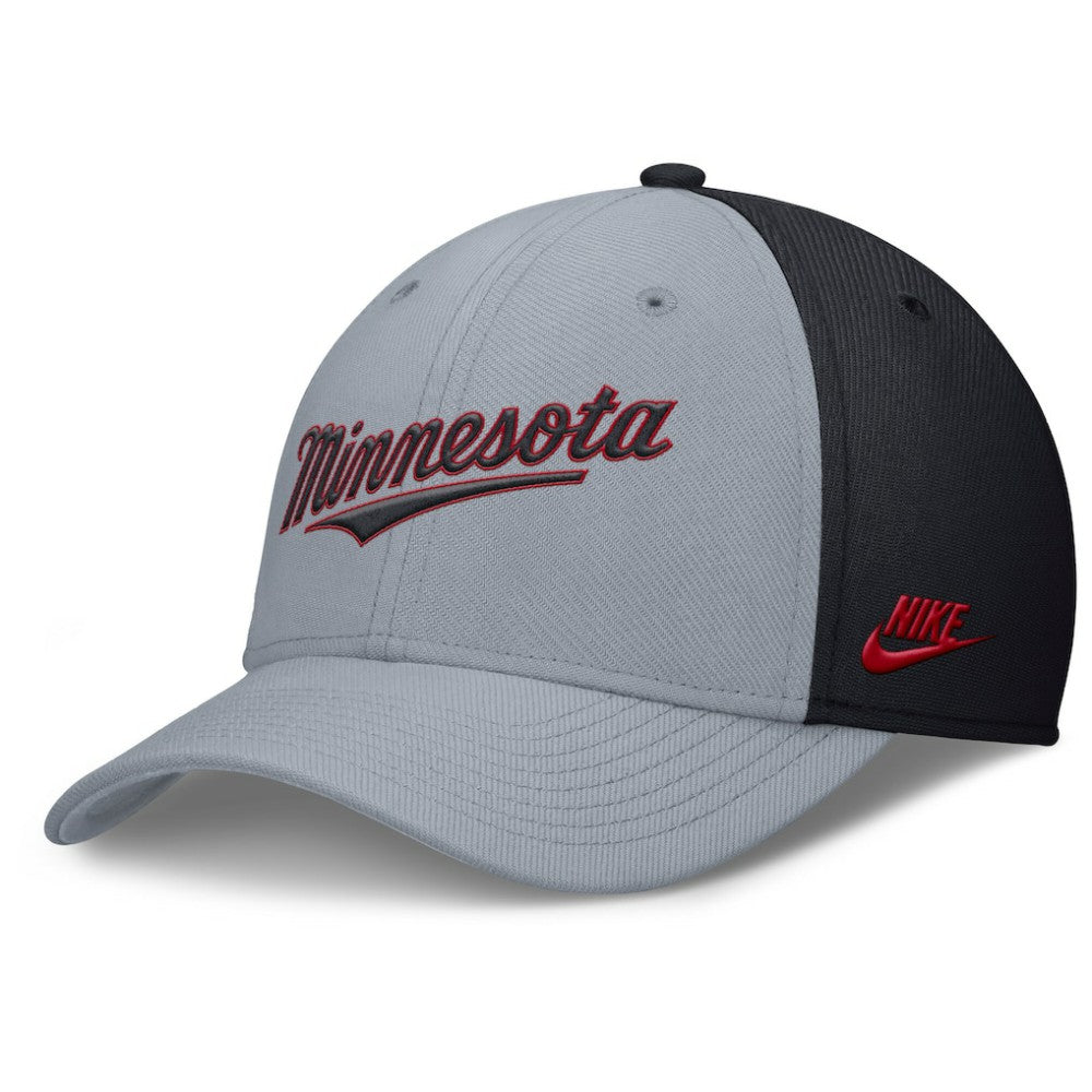 Gray/Navy Minnesota Twins Nike Rise Swoosh Performance Flex Hat
