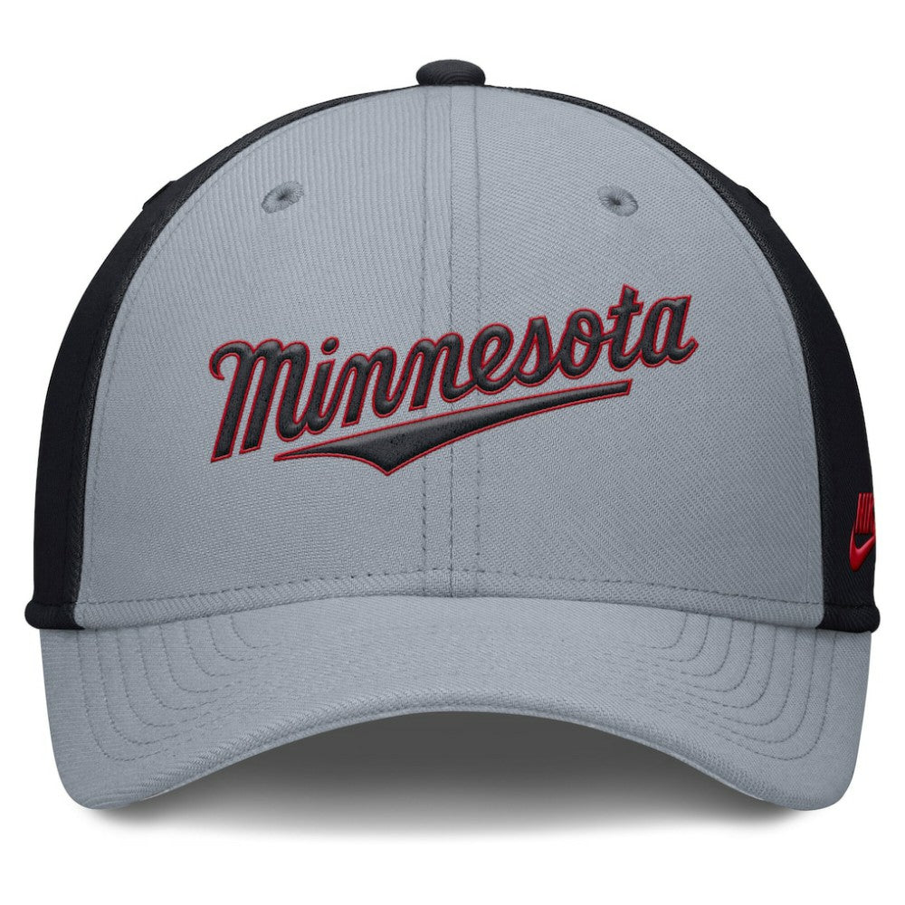 Gray/Navy Minnesota Twins Nike Rise Swoosh Performance Flex Hat
