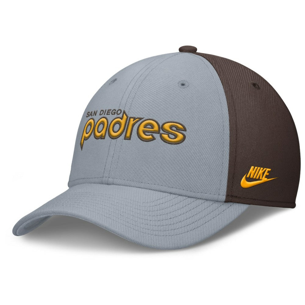 Gray/Brown San Diego Padres Nike Rise Swoosh Performance Flex Hat