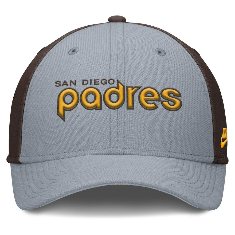 Gray/Brown San Diego Padres Nike Rise Swoosh Performance Flex Hat