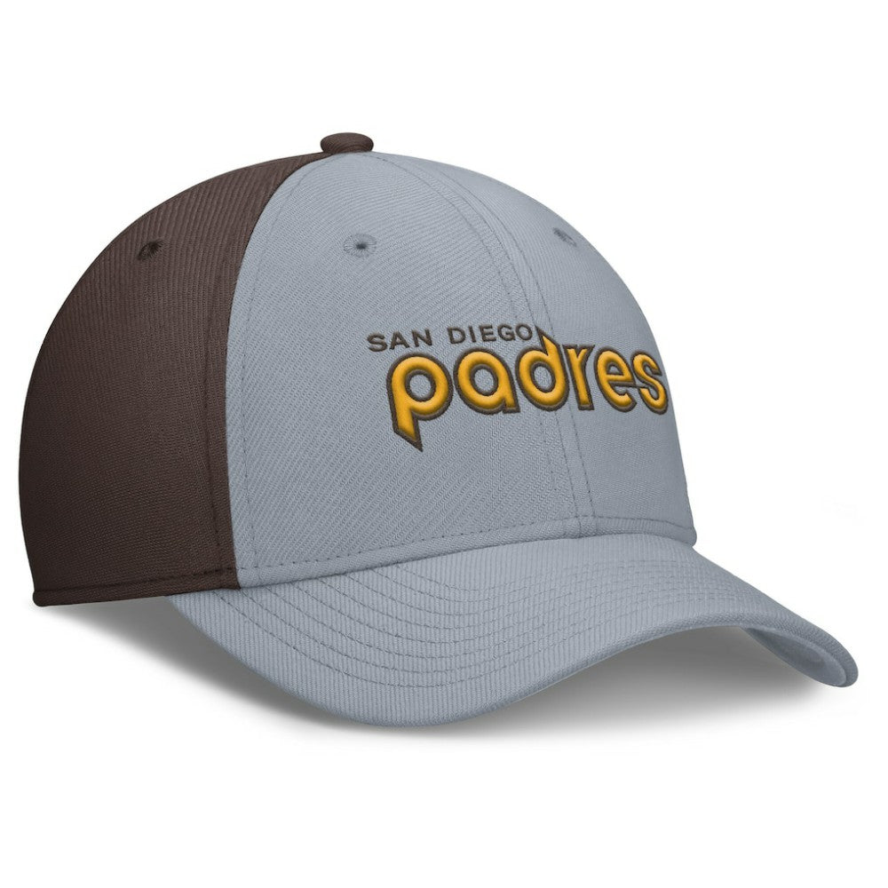 Gray/Brown San Diego Padres Nike Rise Swoosh Performance Flex Hat