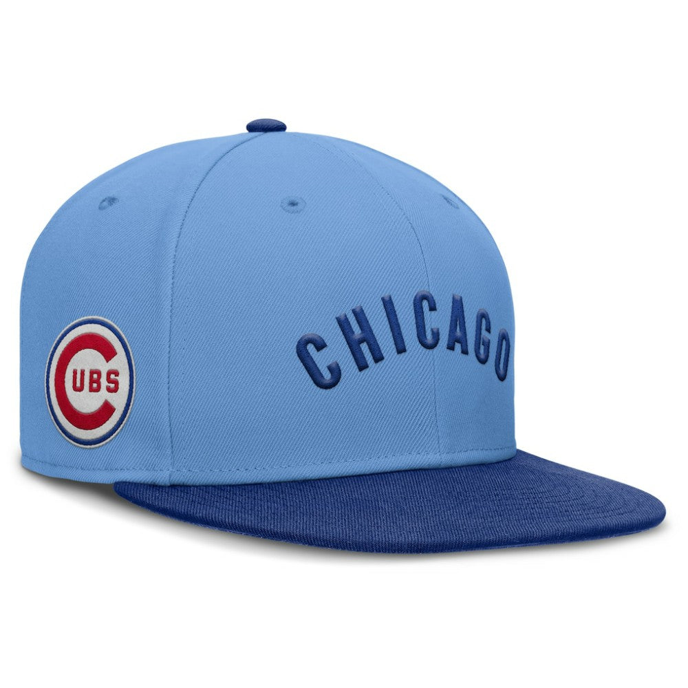 Light Blue Chicago Cubs Nike Cooperstown Two-Tone Dri-FIT Round Bill True Fitted Hat