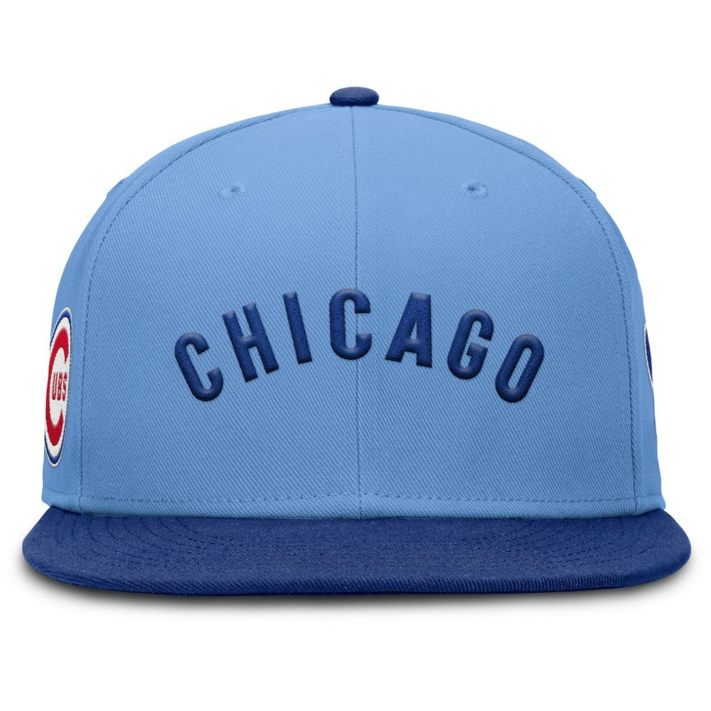 Light Blue Chicago Cubs Nike Cooperstown Two-Tone Dri-FIT Round Bill True Fitted Hat