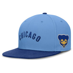 Light Blue Chicago Cubs Nike Cooperstown Two-Tone Dri-FIT Round Bill True Fitted Hat