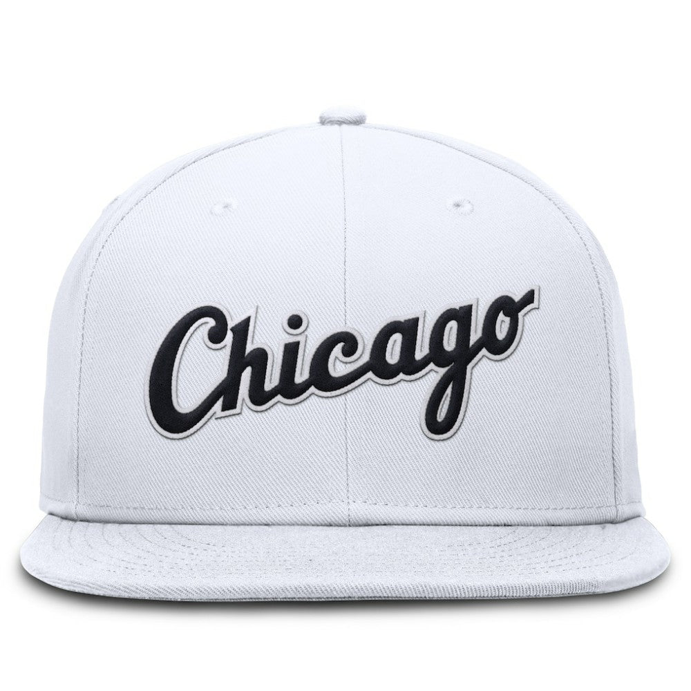 White Chicago White Sox Nike Wordmark Dri-FIT Round Bill True Fitted Hat