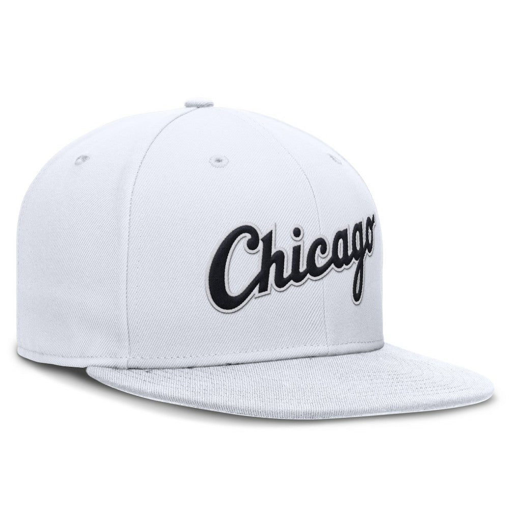 White Chicago White Sox Nike Wordmark Dri-FIT Round Bill True Fitted Hat
