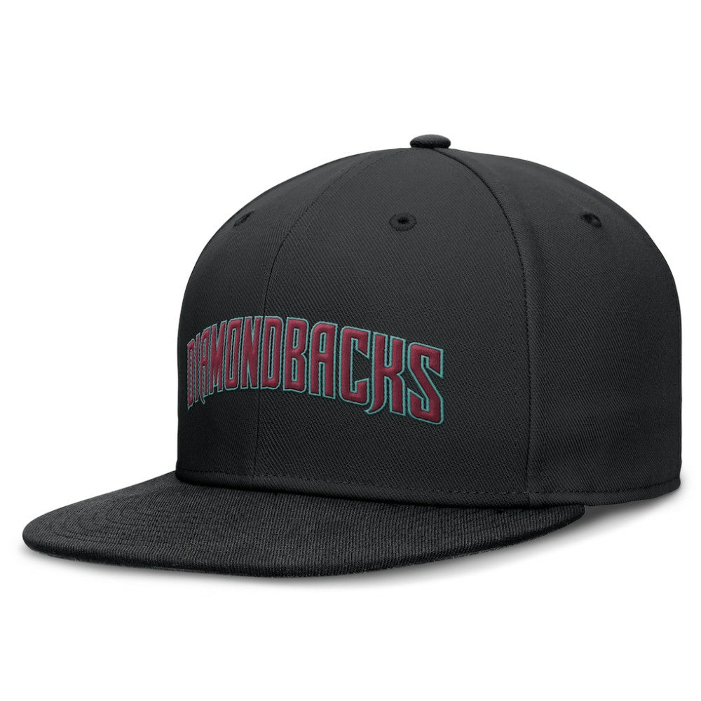 Black Arizona Diamondbacks Nike Wordmark Dri-FIT Round Bill True Fitted Hat
