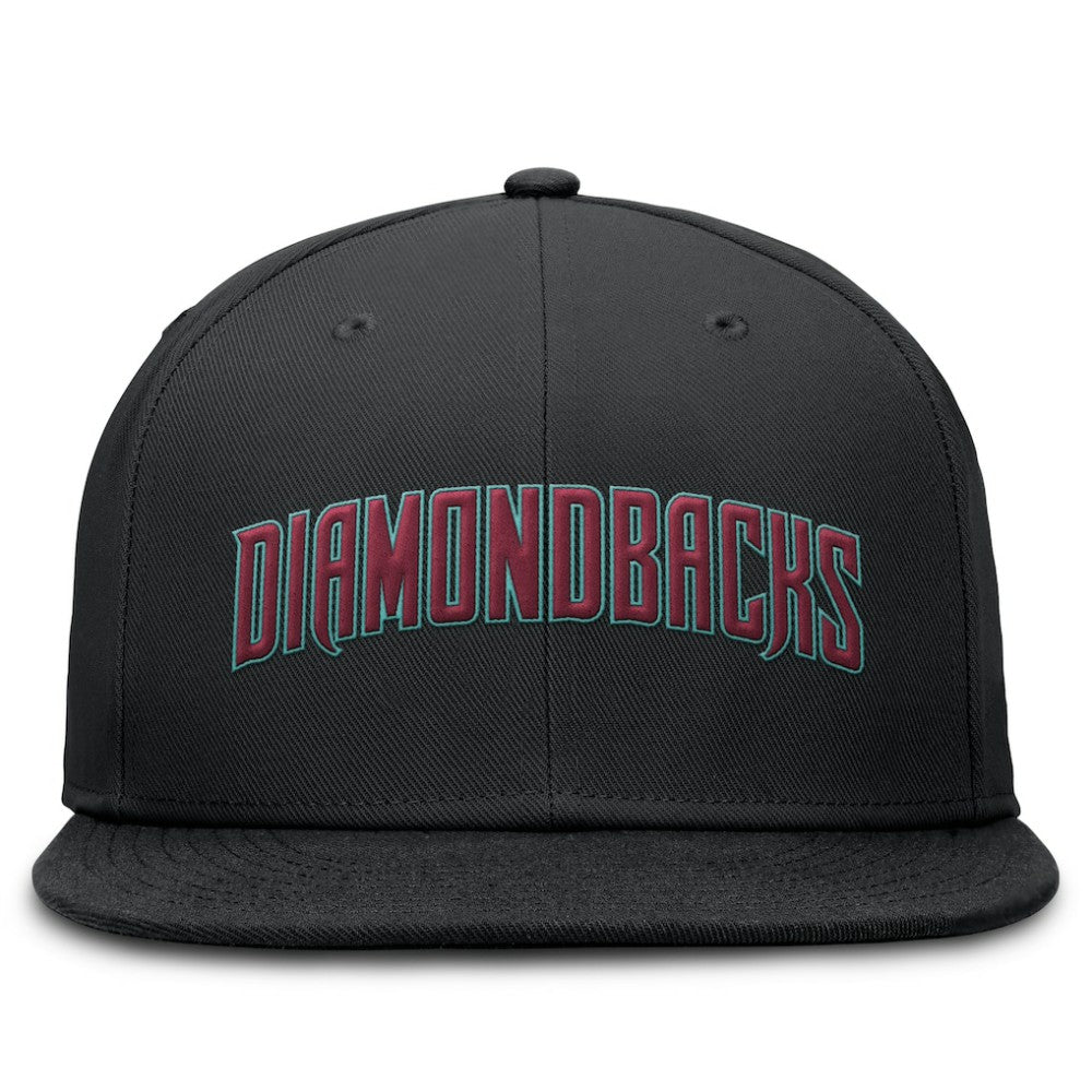 Black Arizona Diamondbacks Nike Wordmark Dri-FIT Round Bill True Fitted Hat