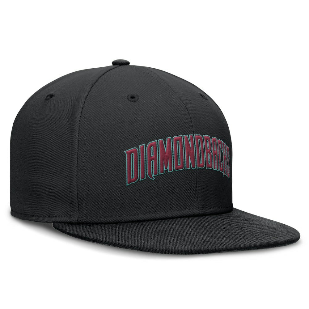 Black Arizona Diamondbacks Nike Wordmark Dri-FIT Round Bill True Fitted Hat