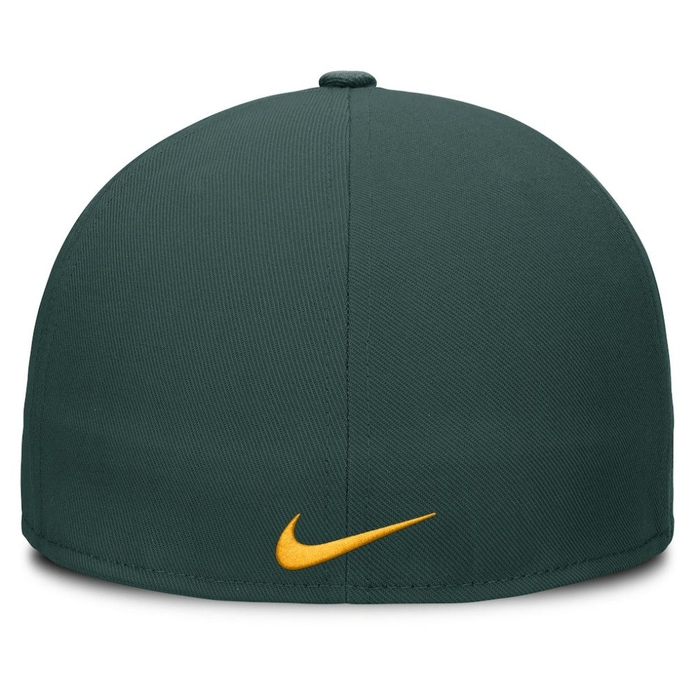 Green Athletics Nike Wordmark Dri-FIT Round Bill True Fitted Hat