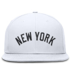 White New York Yankees Nike Wordmark Dri-FIT Round Bill True Fitted Hat