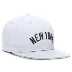 White New York Yankees Nike Wordmark Dri-FIT Round Bill True Fitted Hat
