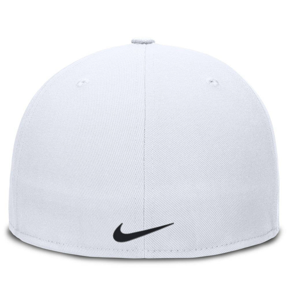 White New York Yankees Nike Wordmark Dri-FIT Round Bill True Fitted Hat