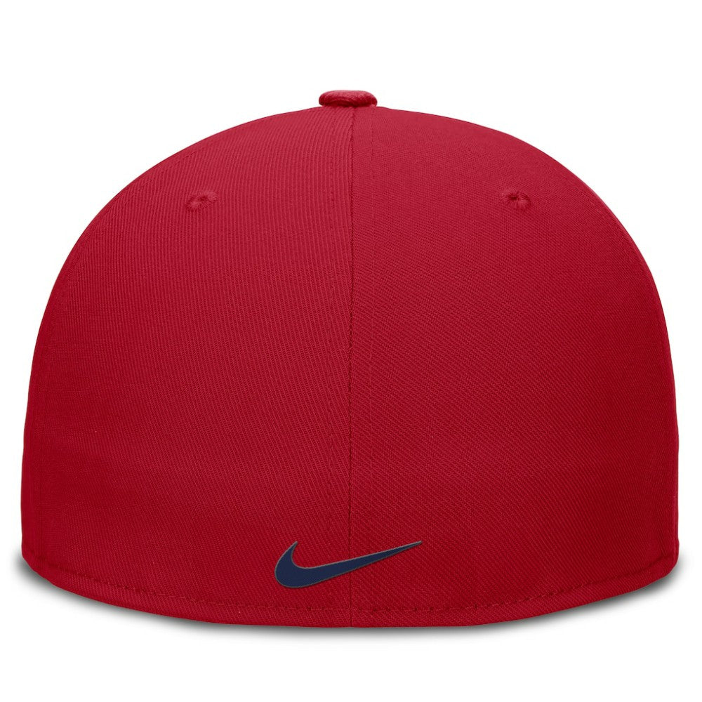 Red Chicago Cubs Nike Wordmark Dri-FIT Round Bill True Fitted Hat