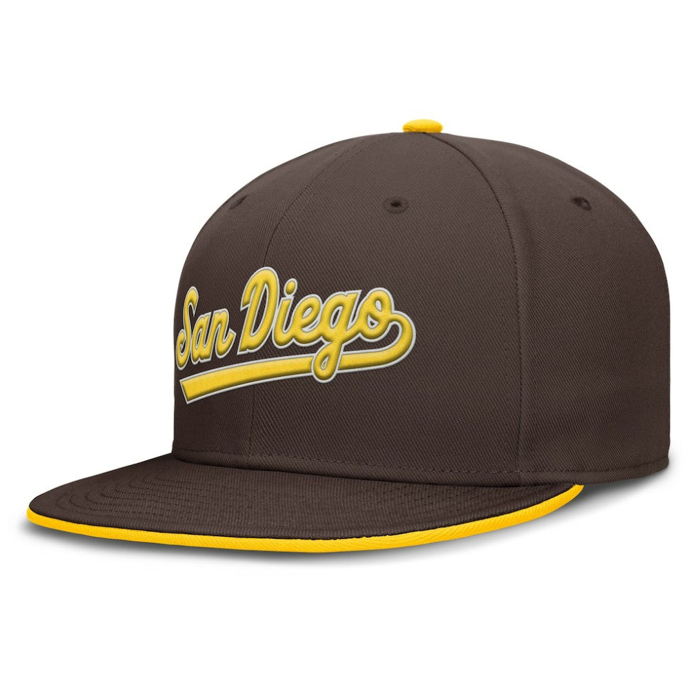Brown San Diego Padres Nike Primetime Dri-FIT Round Bill True Fitted Hat