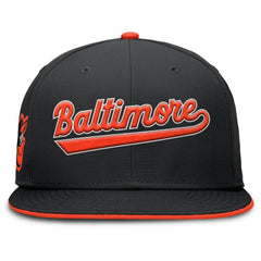 Black Baltimore Orioles Nike Primetime Dri-FIT Round Bill True Fitted Hat