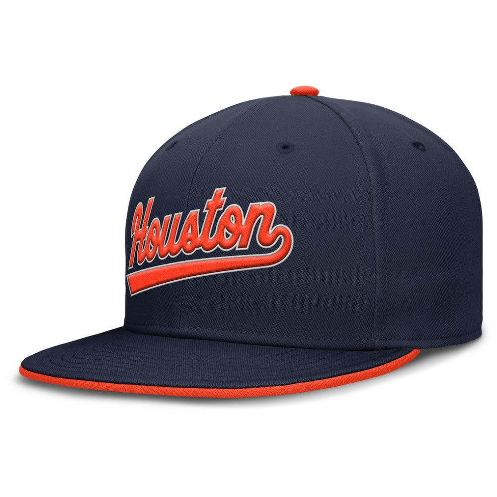 Navy Houston Astros Nike Primetime Dri-FIT Round Bill True Fitted Hat