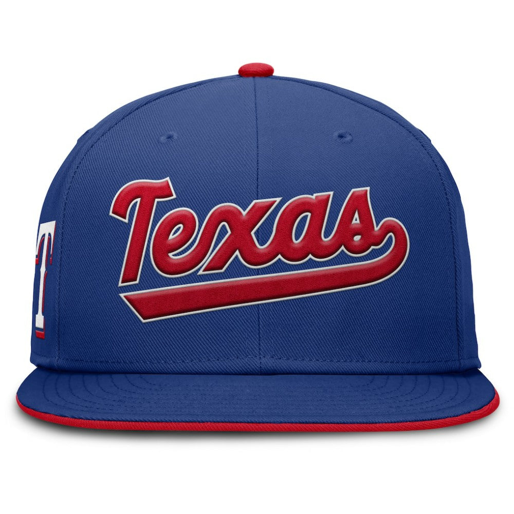 Royal Texas Rangers Nike Primetime Dri-FIT Round Bill True Fitted Hat