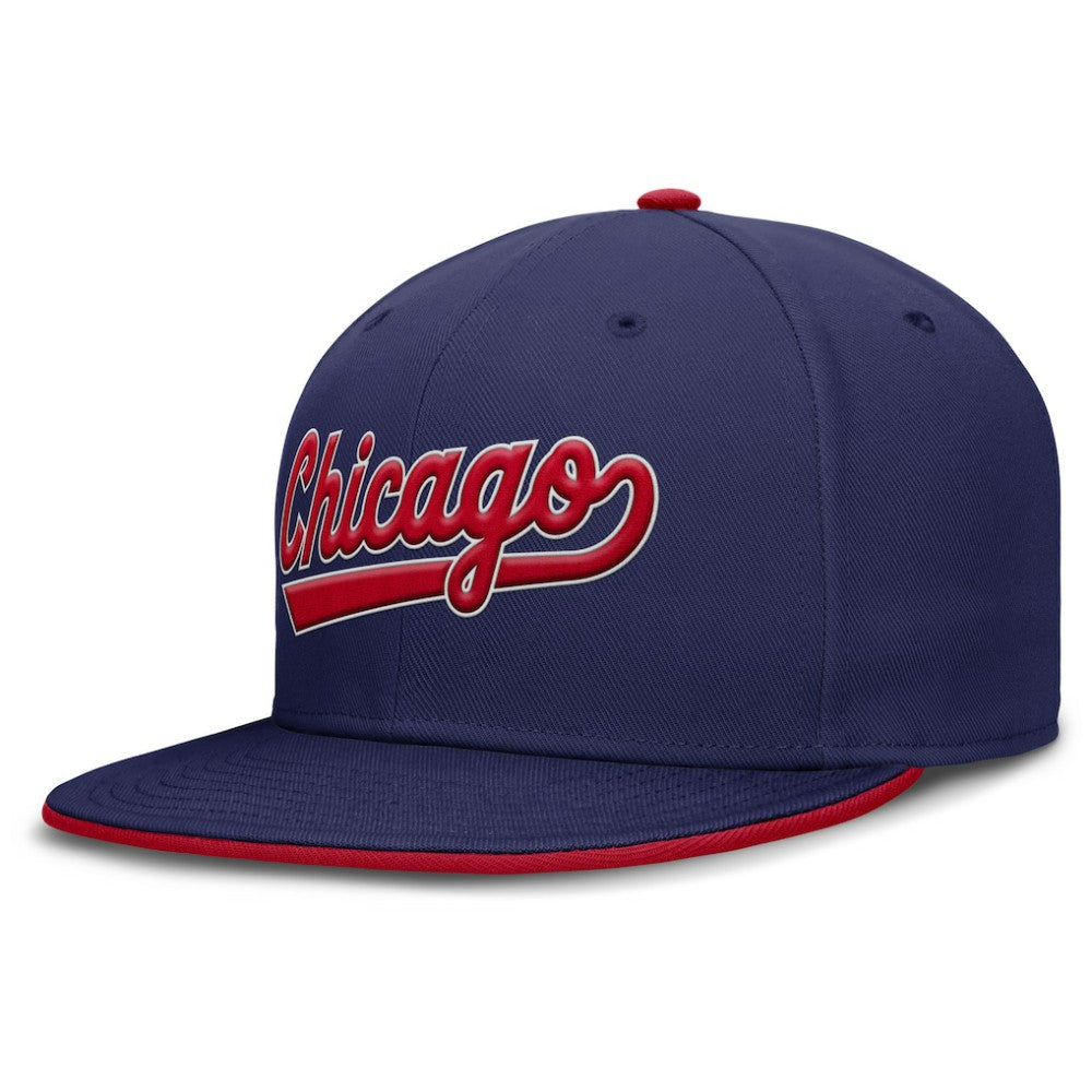Royal Chicago Cubs Nike Primetime Dri-FIT Round Bill True Fitted Hat