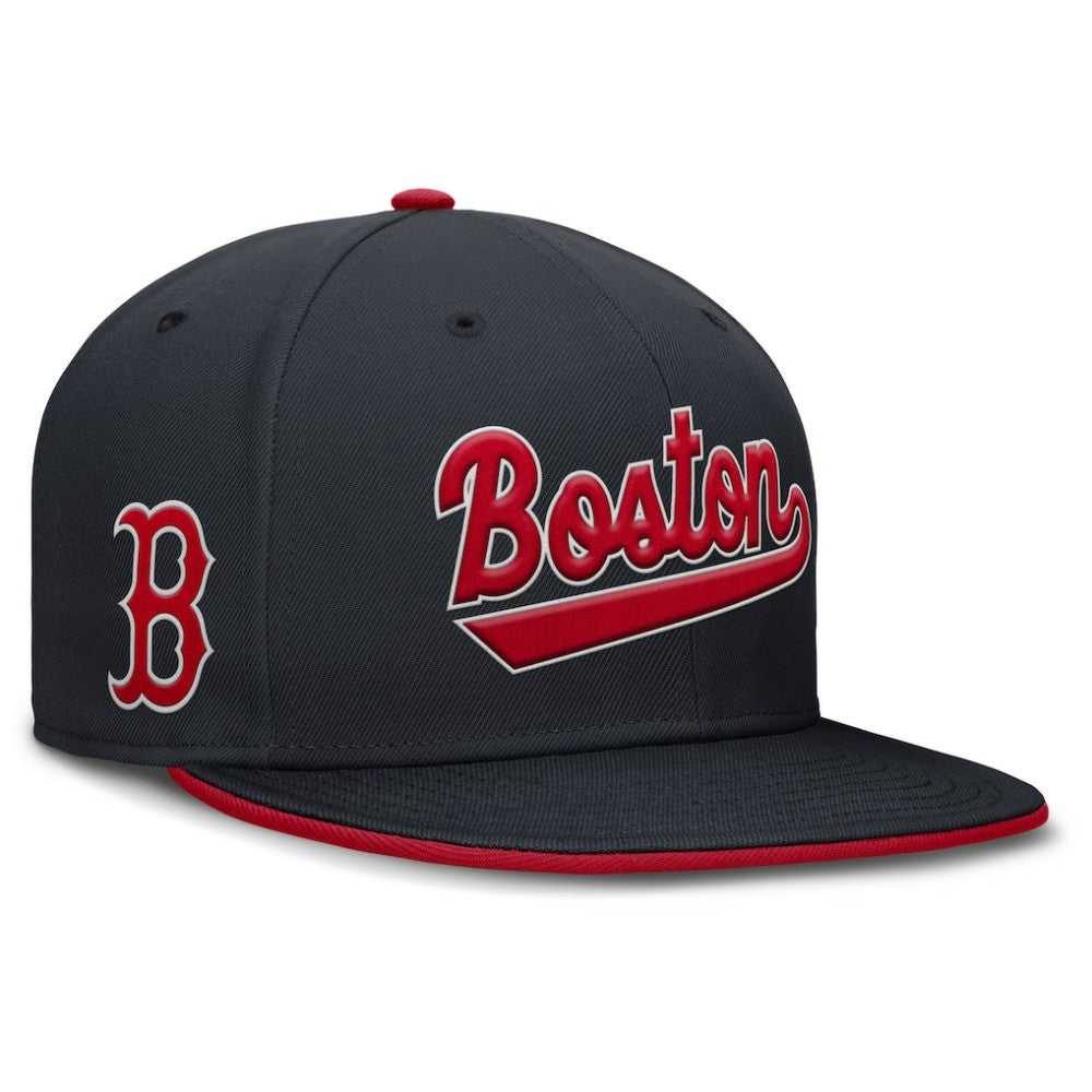 Navy Boston Red Sox Nike Primetime Dri-FIT Round Bill True Fitted Hat