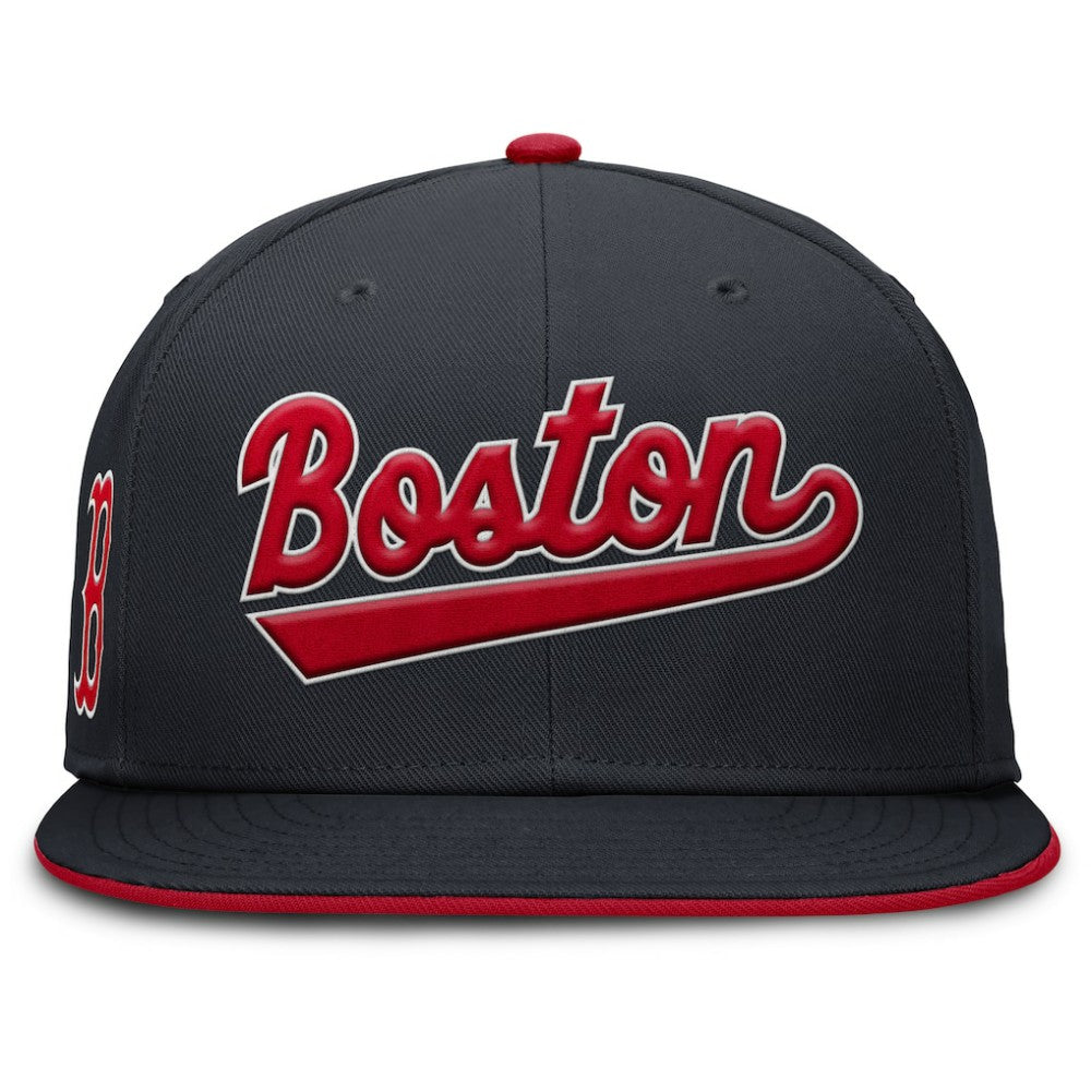 Navy Boston Red Sox Nike Primetime Dri-FIT Round Bill True Fitted Hat