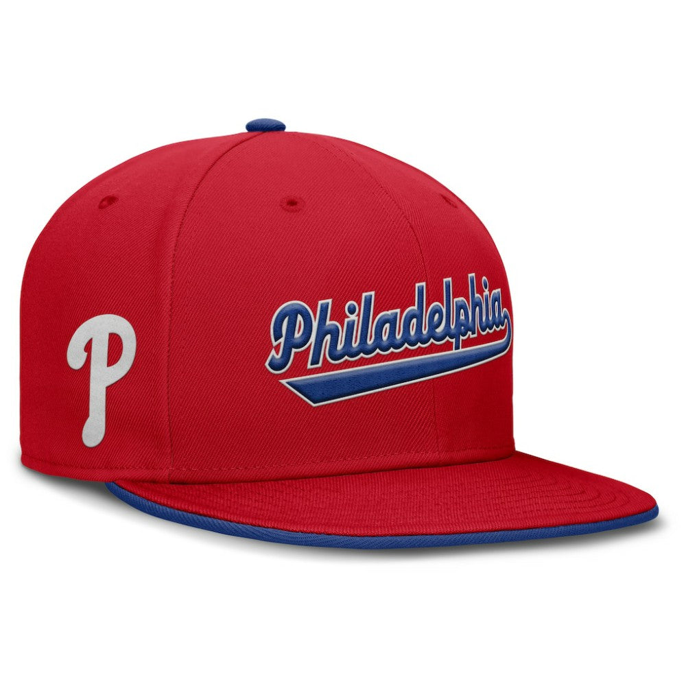 Red Philadelphia Phillies Nike Primetime Dri-FIT Round Bill True Fitted Hat