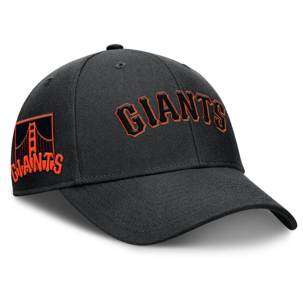 Black San Francisco Giants Nike Rise Gaberdine Adjustable Hat