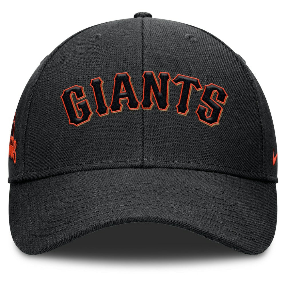 Black San Francisco Giants Nike Rise Gaberdine Adjustable Hat