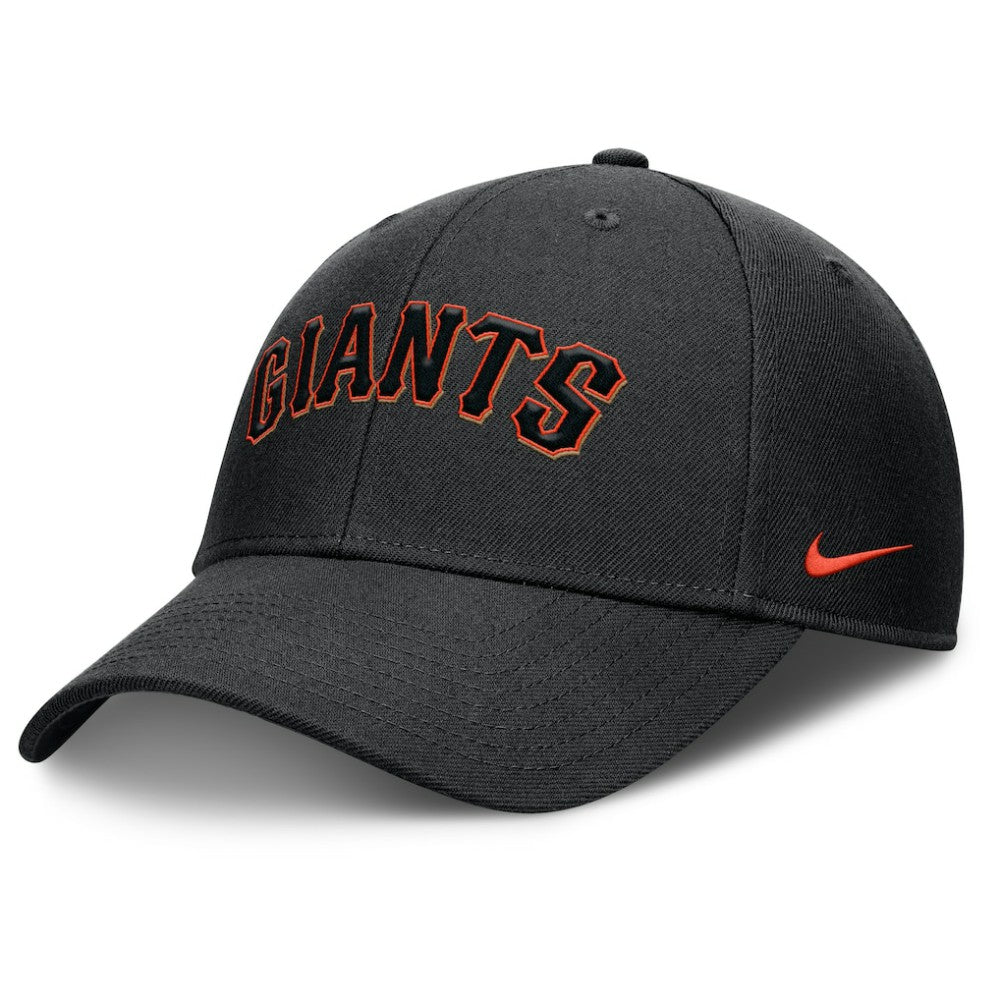Black San Francisco Giants Nike Rise Gaberdine Adjustable Hat