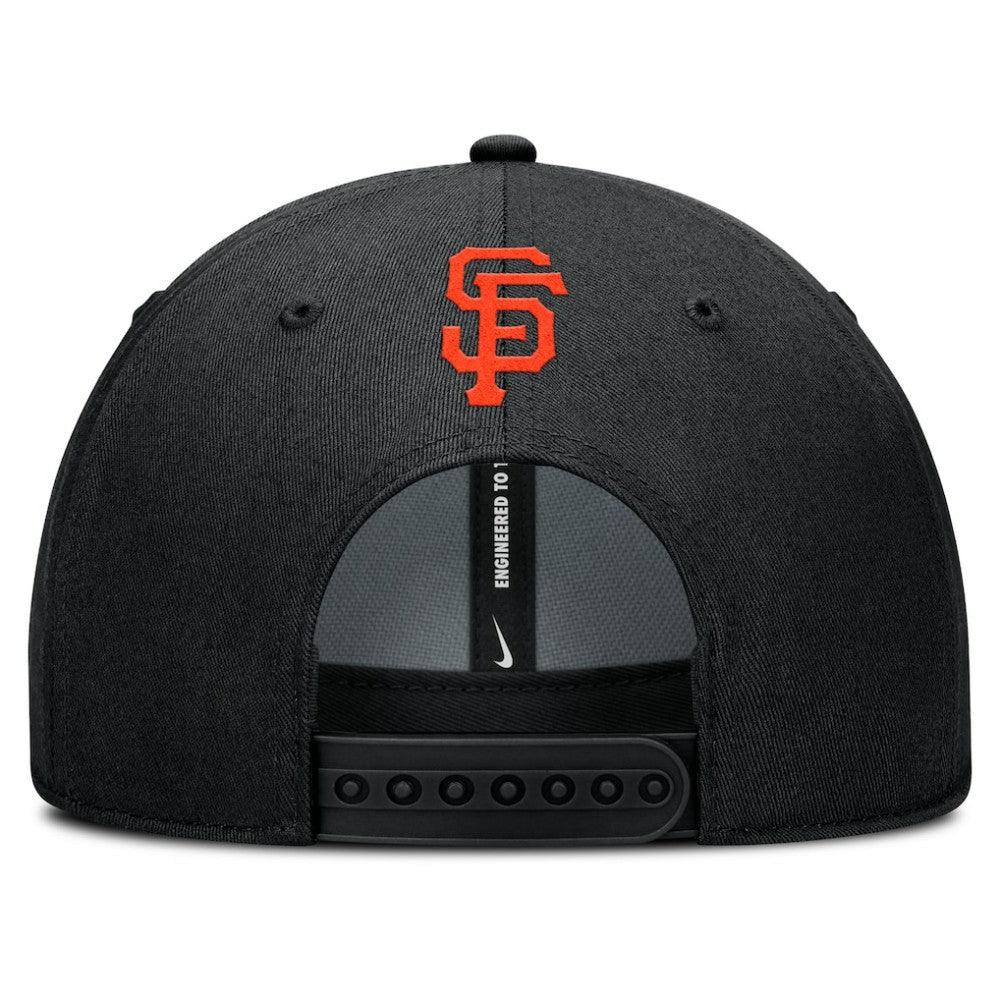 Black San Francisco Giants Nike Rise Gaberdine Adjustable Hat