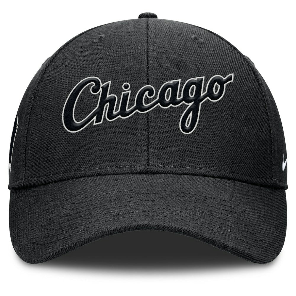 Black Chicago White Sox Nike Rise Gaberdine Adjustable Hat