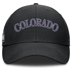 Black Colorado Rockies Nike Rise Gaberdine Adjustable Hat