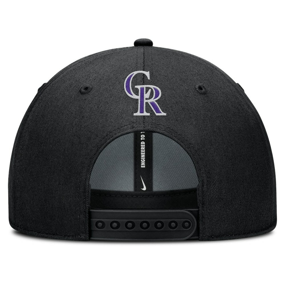 Black Colorado Rockies Nike Rise Gaberdine Adjustable Hat