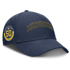 Navy Milwaukee Brewers Nike Rise Gaberdine Adjustable Hat