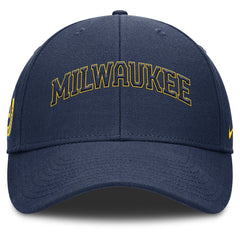 Navy Milwaukee Brewers Nike Rise Gaberdine Adjustable Hat