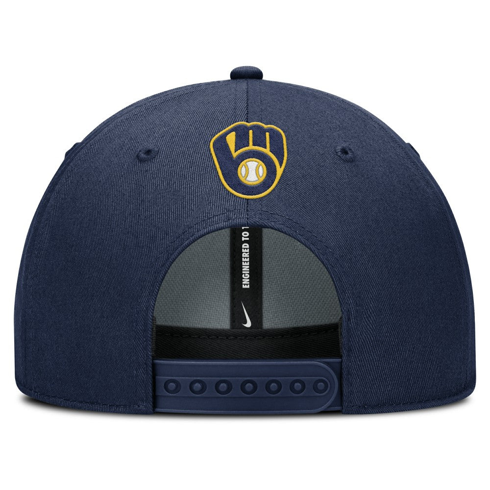 Navy Milwaukee Brewers Nike Rise Gaberdine Adjustable Hat